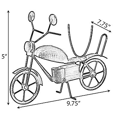 Metal Figurine Motorcycle Shaped Vintage Wine Single Bottle Holder Stand Rack