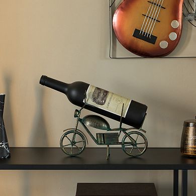 Metal Figurine Motorcycle Shaped Vintage Wine Single Bottle Holder Stand Rack