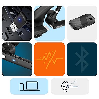 Delton 90X Wireless Headset, 1080p Webcam, Bluetooth Computer Headset Case (DBTHEAD90XBNDL)