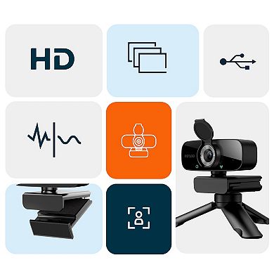 Delton 90X Wireless Headset, 1080p Webcam, Bluetooth Computer Headset Case (DBTHEAD90XBNDL)