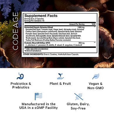 Codeage SBO Probiotic 50 Billion CFU +Prebiotics Supplement 90 ct
