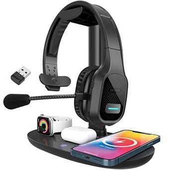 Delton 20x Bluetooth Wireless Headset & 3-in-1 Wireless Charging Stand (DHSWC120XD)