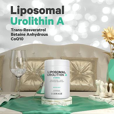Codeage Liposomal Urolithin A + Resveratrol & CoQ10 Supplement 60 ct