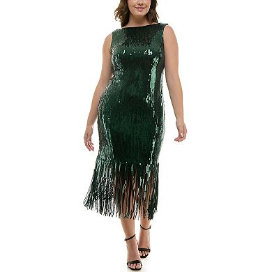 Women's Nanette Lepore Sleeveless Sequin Dress with Fringe Detail