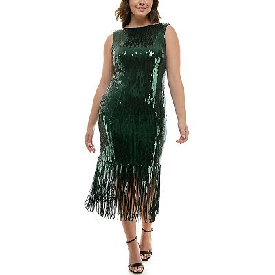 Women's Nanette Lepore Sleeveless Sequin Dress with Fringe Detail