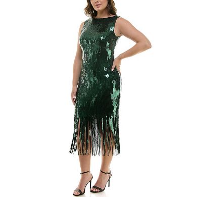 Women's Nanette Lepore Sleeveless Sequin Dress with Fringe Detail