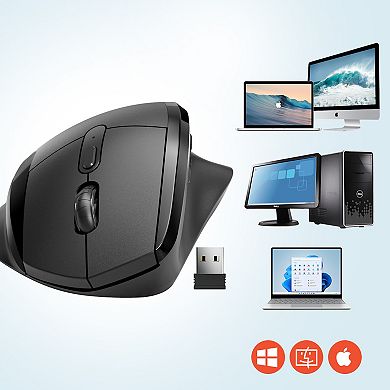 Delton S30 Ergonomic Wireless Optical Mouse, 3 Adjustable DPI (DMERGS30-WB)