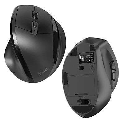 Delton S30 Ergonomic Wireless Optical Mouse, 3 Adjustable DPI (DMERGS30-WB)