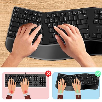 Delton G20 Wireless Ergonomic Keyboard & Optical Vertical Mouse Set (DKMKITERG20-WB)