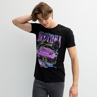 Men's "Daytona Beach" Racing Vintage Oversized Graphic Short Sleeve Tee