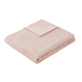 Royal Velvet Luxe Faux Rabbit Fur Throw Blanket in Gift Box