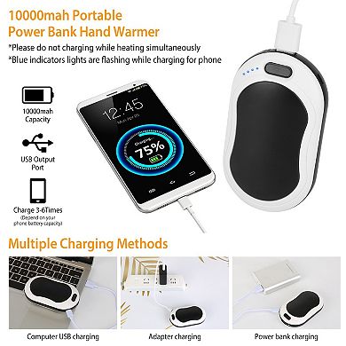 Double-sided Heating Portable Hand Warmer With 10000mah Power Bank