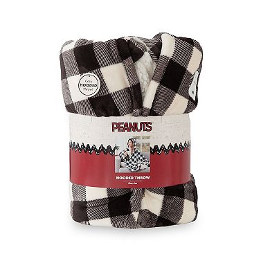 Peanuts Snoopy Black & White Hooded Throw Blanket