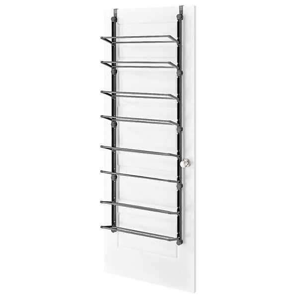 Whitmor 24 Pair Door Shoe Organizer, Sturdy 8-Tier Closet Storage Shoe Rack - Black