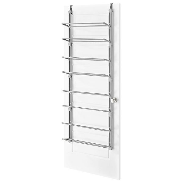 Whitmor 24 Pair Door Shoe Organizer, 8-Tier Closet Shoe Storage Rack - Gray