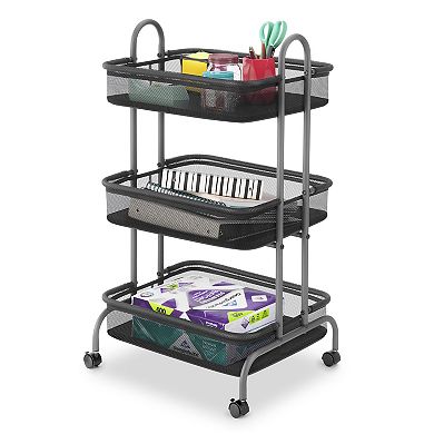 Whitmor Metal and Mesh 3-Tier Cart