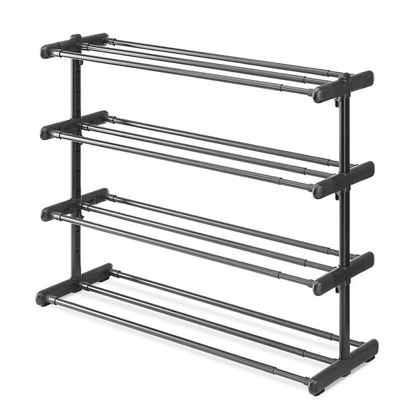 Whitmor 4 Tier Extendable Shoe Rack Black