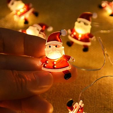 Santa Claus Snowflake Christmas Light String With 20 Led, Illuminating Your Home And Tree With Joy