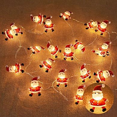 Santa Claus Snowflake Christmas Light String With 20 Led, Illuminating Your Home And Tree With Joy