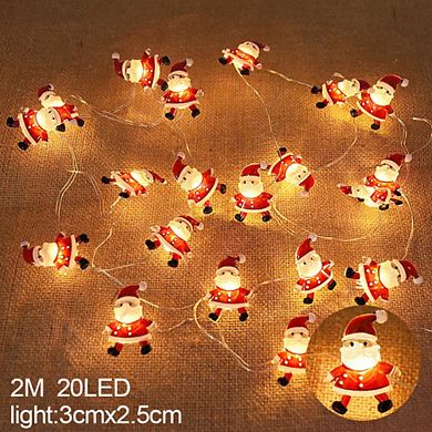 Santa Claus Snowflake Christmas Light String With 20 Led, Illuminating Your Home And Tree With Joy