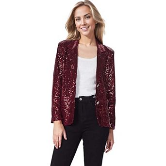 Women's Sparkle Sequin Blazer Button Jacket