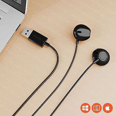 Delton 10e USB A Wired Computer Headset with Microphone, 8ft Cord (DWH10E)