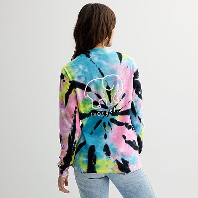 Juniors IVORY ELLA Northern Lights Tie Dye Long Sleeve T-Shirt