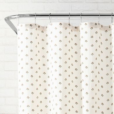 Peri Block Print Gauze Shower Curtain