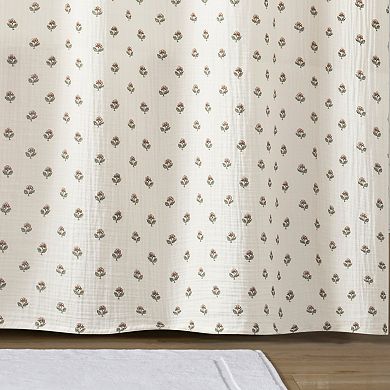 Peri Block Print Gauze Shower Curtain