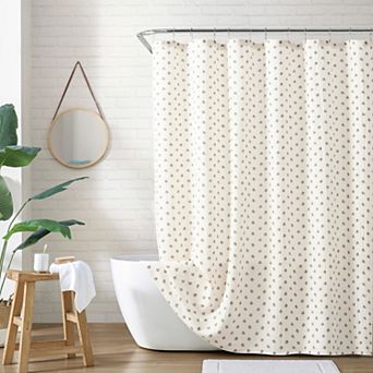 Peri Block Print Gauze Shower Curtain