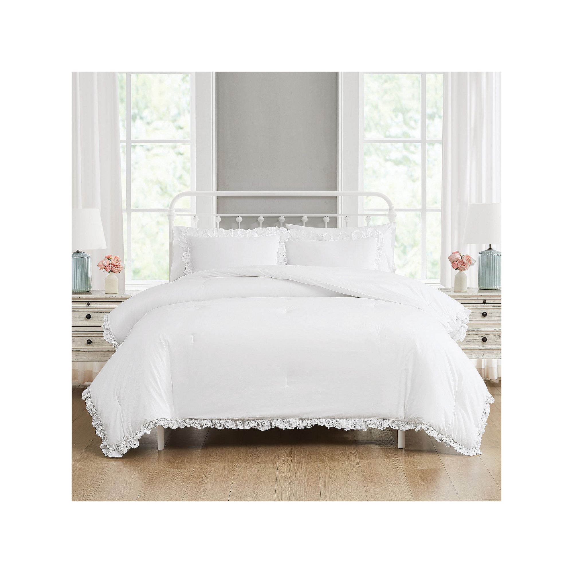 The Farmhouse by Rachel Ashwel Ruffled Comforter Set, White