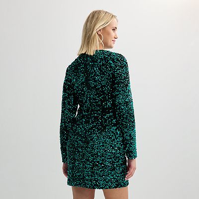 Women's INTEMPO Long Sleeve Sequin Dress
