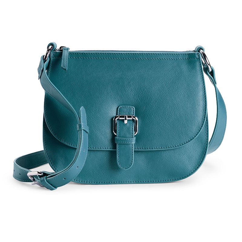 ili Leather RFID-Blocking Saddle Bag, Jeans Blue