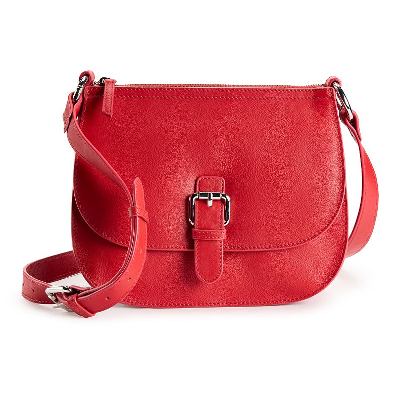 ili Leather RFID-Blocking Saddle Bag, Red