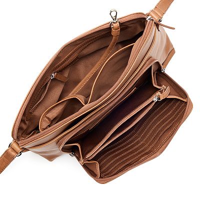 ili Leather East-West RFID-Blocking Organizer Crossbody Bag