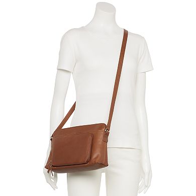 ili Leather East-West RFID-Blocking Organizer Crossbody Bag