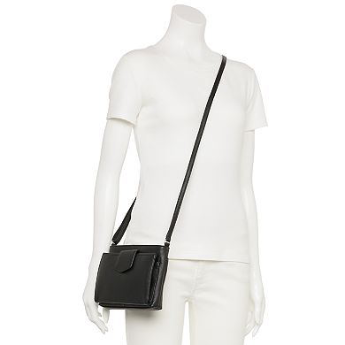ili Leather Pointed Tab RFID-Blocking Organizer Crossbody Bag