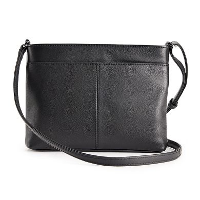 ili Leather Pointed Tab RFID-Blocking Organizer Crossbody Bag