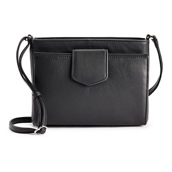 ili Leather Pointed Tab RFID-Blocking Organizer Crossbody Bag