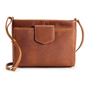 ili Leather Pointed Tab RFID-Blocking Organizer Crossbody Bag