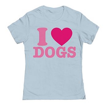 Junior's I Love Dogs Heart Graphic Tee