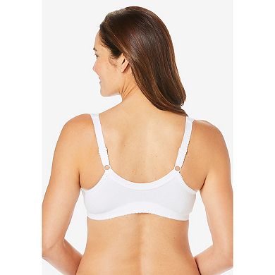 Comfort Choice Women's Plus Size 3-Pack Front-Close Cotton Wireless Bra