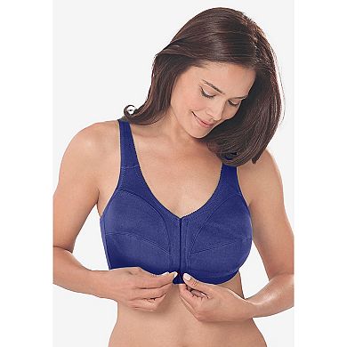 Comfort Choice Women's Plus Size 3-Pack Front-Close Cotton Wireless Bra