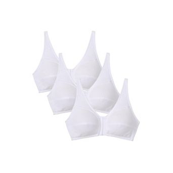 Comfort Choice Women's Plus Size 3-Pack Front-Close Cotton Wireless Bra