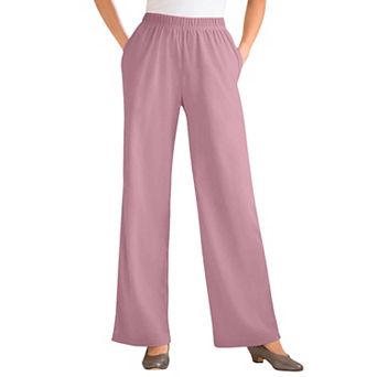 Woman Within Plus Size 7-Day Knit Wide-Leg Pull-On Pants