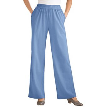 Woman Within Plus Size 7-Day Knit Wide-Leg Pull-On Pants
