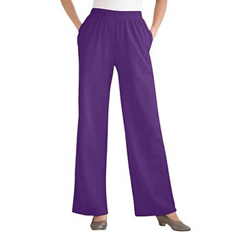 Woman Within Plus Size 7-Day Knit Wide-Leg Pull-On Pants