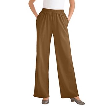 Woman Within Plus Size 7-Day Knit Wide-Leg Pull-On Pants
