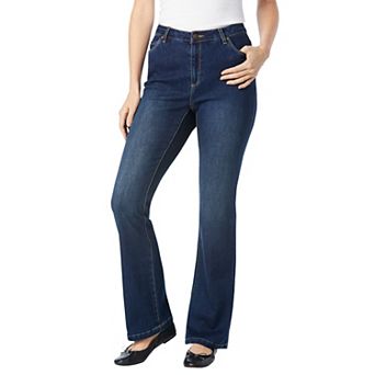 Woman Within Plus Size Bootcut Stretch Comfort Denim Five-Pocket Jeans