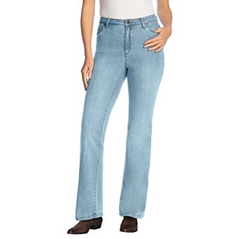 Woman Within Plus Size Bootcut Stretch Comfort Denim Five-Pocket Jeans